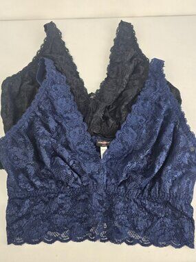 Cosabella Lace Bralette Bundle 3X Blue Black Made Italy